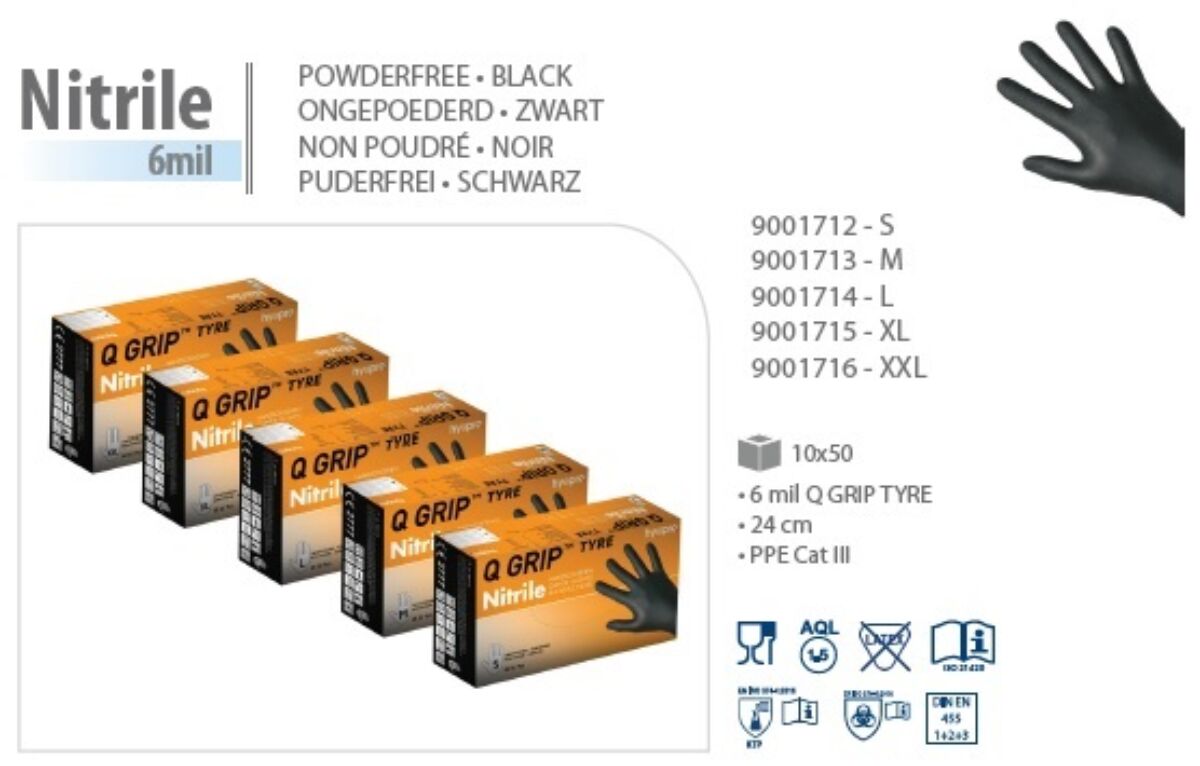 Gants noir QGRIP Nitrile - MineNext