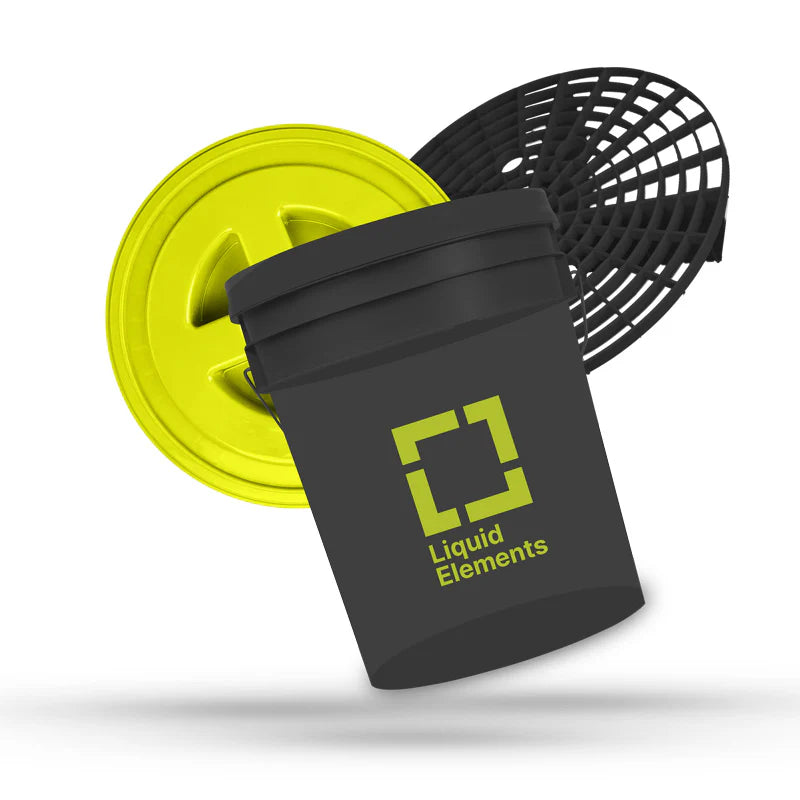 20L Detailing Bucket with Grid &amp; Lid - Liquid Elements